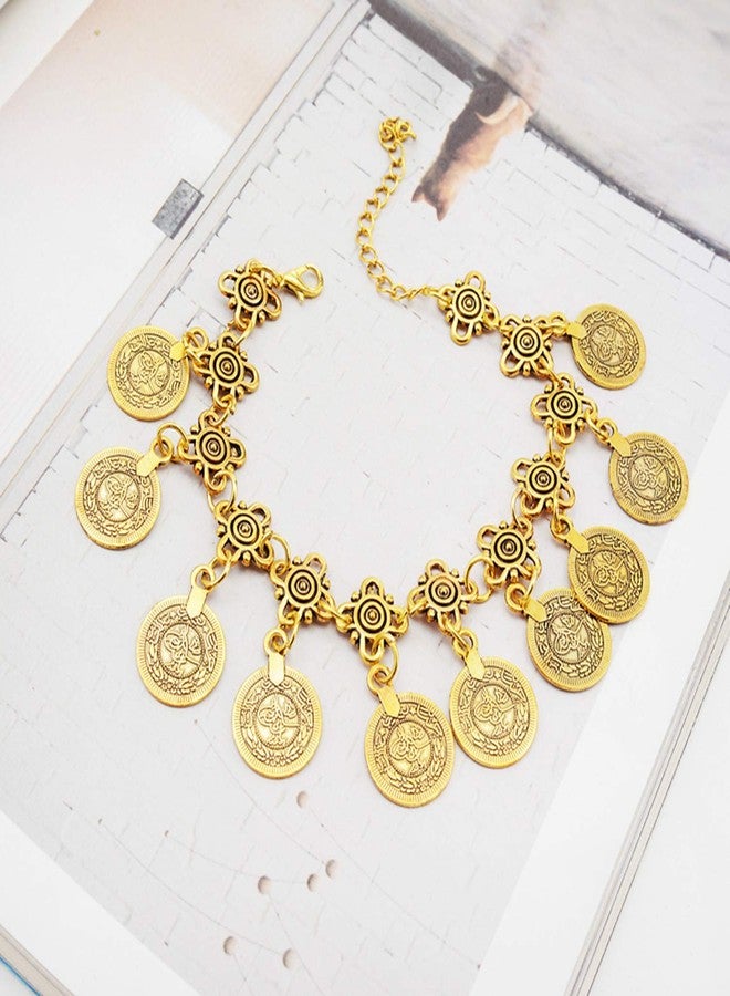 PPX 4 Pcs Wedding Women's Jewelry Sets Coins Antique Earrings Bracelet Necklace Set Family Friend Gift - Image 5