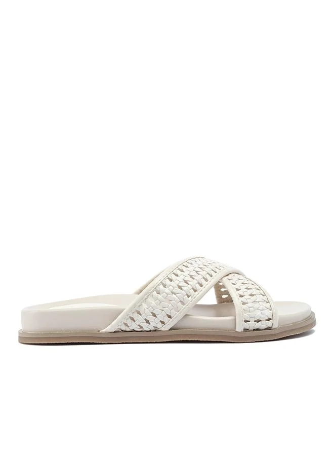FYOR Stylish Woven Cross-Strap Slide AJ 014