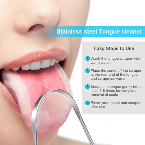 Nurpi steel Tongue Cleaners flat design for adult pack of (3) - Image 4