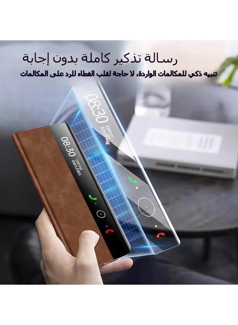 general Shell compatible with Huawei Mate X6 shell, luxury leather smart folding case, no clamshell answer, camera lens protection cover, with automatic wake up/sleep function - Image 3