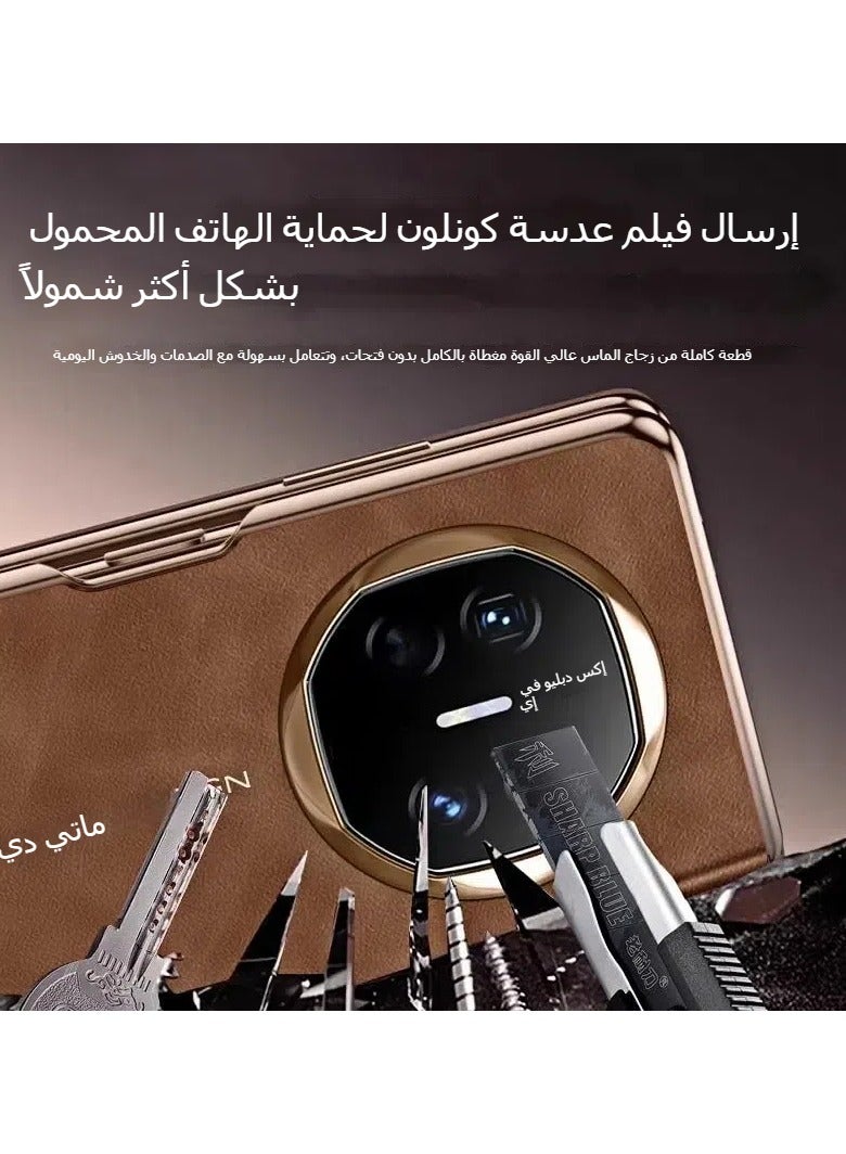 general Shell compatible with Huawei Mate X6 shell, luxury leather smart folding case, no clamshell answer, camera lens protection cover, with automatic wake up/sleep function - Image 4