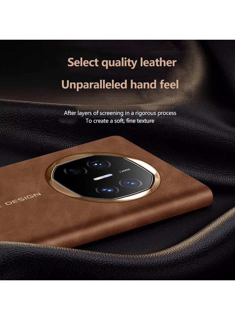 general Shell compatible with Huawei Mate X6 shell, luxury leather smart folding case, no clamshell answer, camera lens protection cover, with automatic wake up/sleep function - Image 5