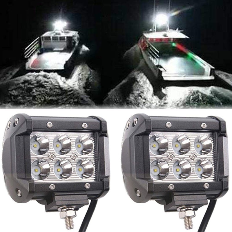 Shangyuan مصابيح رأس رصيف قارب شانغيوان، أضواء LED بحرية لقارب الكاياك، قارب باس، قارب جون، أضواء انتشار، T-top، سطح، قيادة، أضواء مؤخرة/ملاحة، 2 قطعة - Image 1