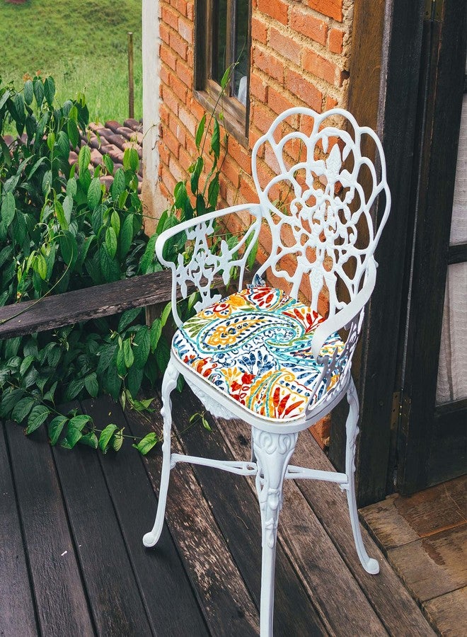 LVTXIII Indoor/Outdoor Chair Cushions Seat Cushions with Ties, Patio Chair Pads D16xW17 Inch for Patio Furniture Garden Home Office Decoration 4 Pack,Paisley Multi - Image 5