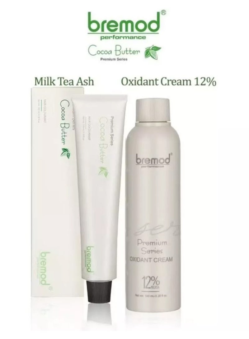 Bremod Premium Complete Set Series 8.17 MILK TEA ASH Hair Color 100ml. Bremod OXIDIZER 100ml .Bremod SUPER PLEX 10ml with TOP SMOOTH Hair Reconstructor sachet 50ml - Image 3