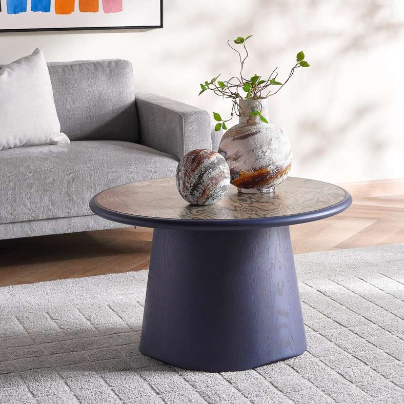 Pan Home طاولة قهوة ليا - زرقاء طبيعية