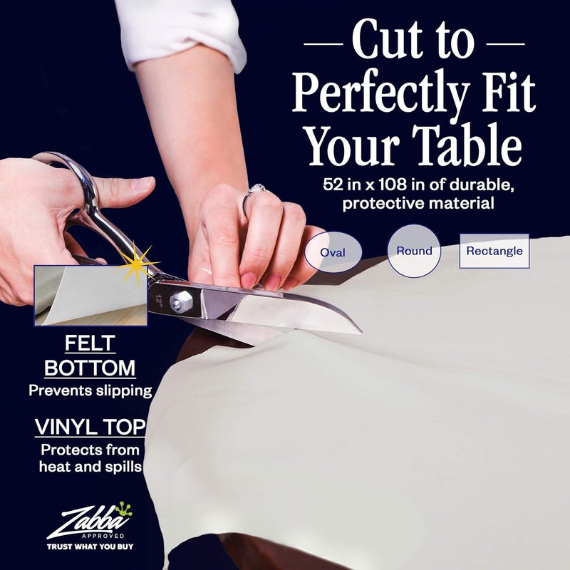 Nuvantee Revolutionary Table Pad - Waterproof, Protects Table from Spills and Heat - 52 X 108 Inch Deluxe Vinyl Premium Table Protector - Flannel Backing, Lies Flat - Image 4