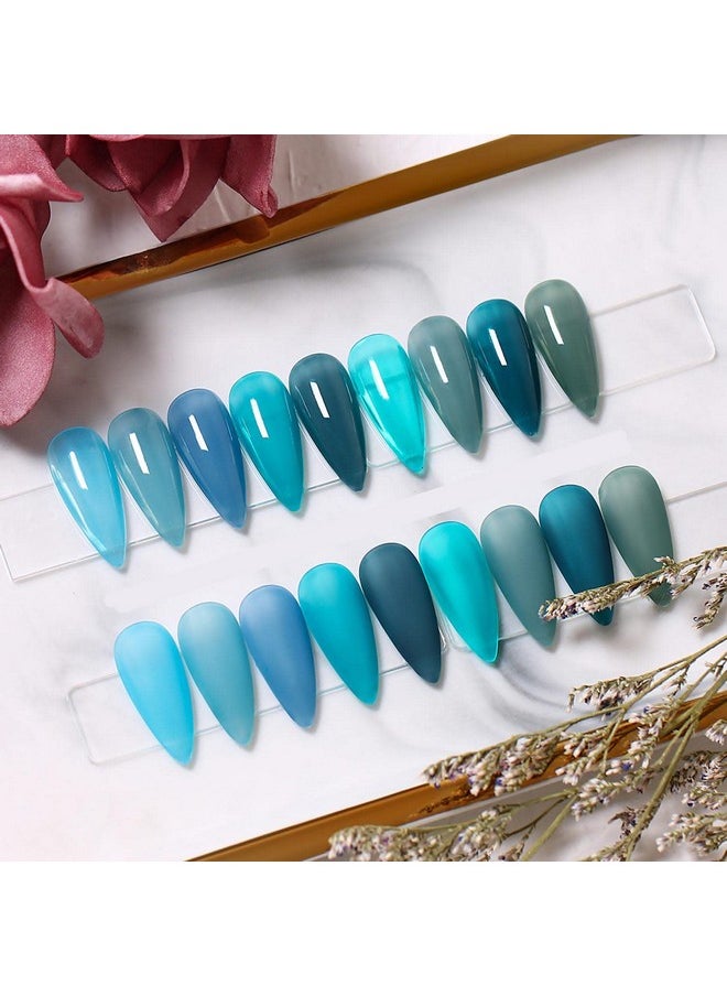 MAJOR DIJIT Jelly Gel Nail Polish Set 9Colors Navy Blue Cyan Deep Blue Translucent Crystal Nail Polish Kit Soak Off Uv Led Gel Nail For Nail Art Salon Diy Home  - Image 4