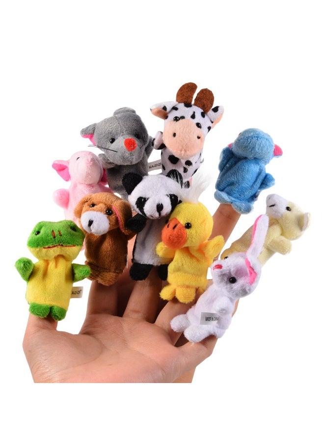 HPMY Soft Plush Animal Finger Puppets Set 10pcs Velvet Baby Toy for Toddlers Story Time Educational Play Gift - Image 1