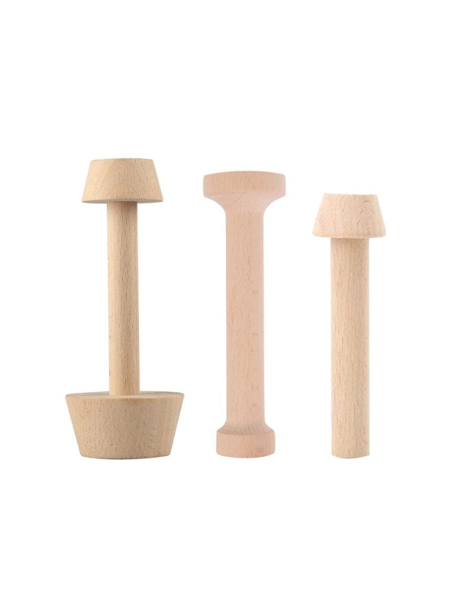 Wooden Egg Tart Molds – 3 Pieces Pastry Tamper Tool Set – Wooden Tart Tamper for Mini Cheesecake, Muffin, Tart Shell, Pastry Dough Press – Bakeware Cake Tools - Image 1