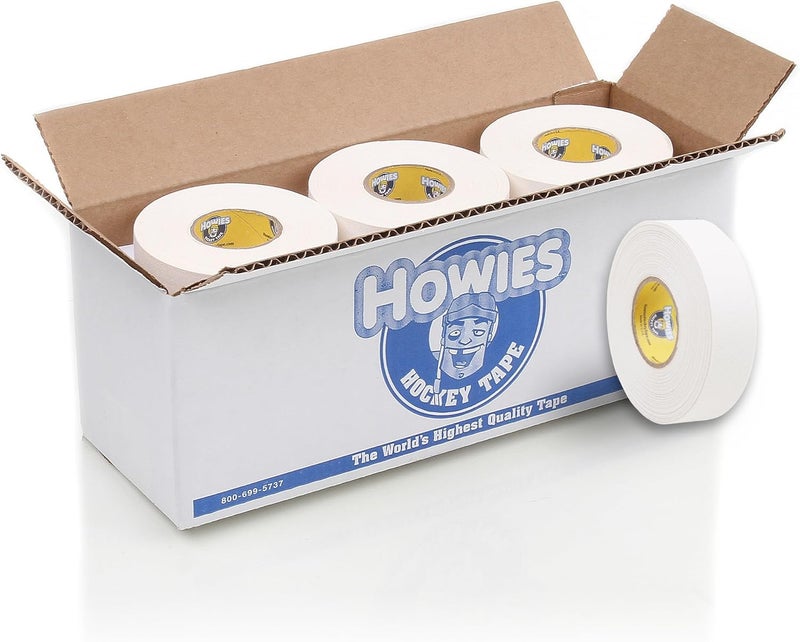 Howies White Hockey Tape | 1" White Cloth Stick & Bat Tape for Hockey, Lacrosse, Baseball, Sports | Multiple Pack Sizes | Strong Grip, Durable, Long-Lasting | Made in USA - Image 1