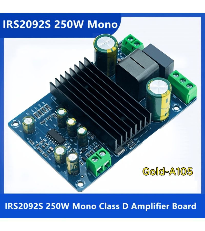 Single Channel 250W IRS2092S Class D HIFI Amplifier Board Dual Power Supply 1pc - Image 2