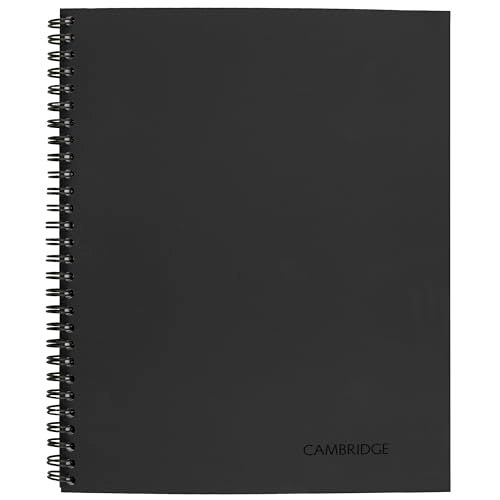 Cambridge Limited Business Notebook, Legal Ruled Paper, 6-3/4" x 9-1/2", 80 Sheets, Flexible Soft Touch Cover, Wirebound, Gray (06672) - Image 1