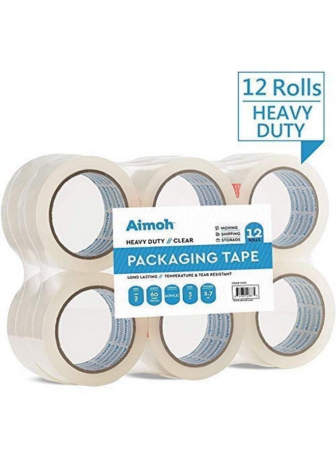 Aimoh 12 Rolls Heavy Duty Clear Packing Tape Acrylic Adhesive 2.7Mil Super Strong Commercial Grade Size 1.88 X 60 Yard 3 Inch Core Refill Movingpackagingshipping 6 Rolls (11632) - Image 5