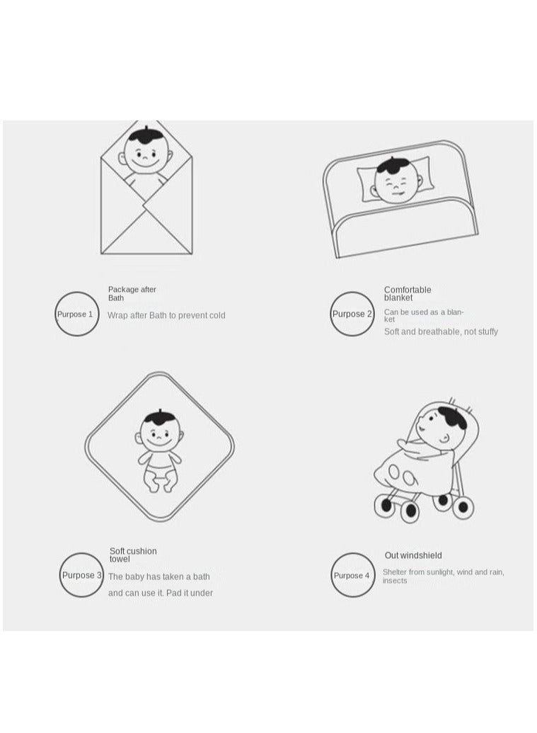 1-Piece Cartoon Blue Daisy Baby Blanket - Image 5