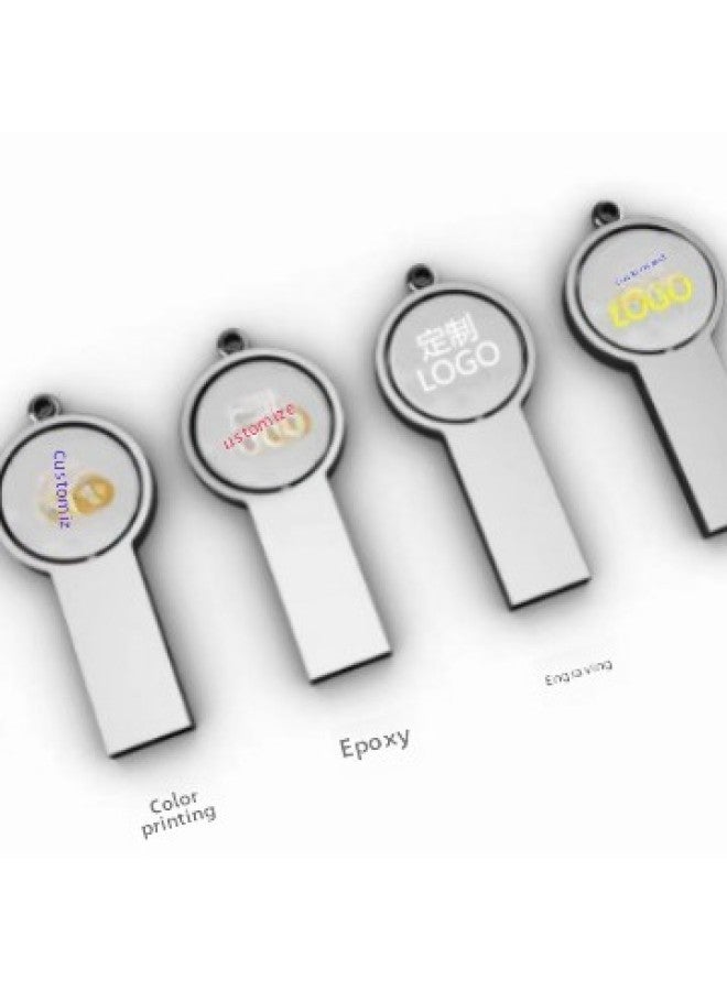 Lucky Rotating Metal U Disk Creative Personality U Disk Advertising Promotion U Disk Fashion Personality U Disk Full Capacity-Color:Silver-Capacity:64GB  - Image 2