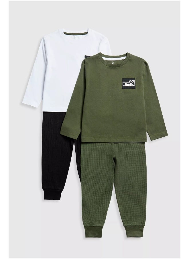 mothercare Waffle Pyjamas - 2 Pack  - Image 2