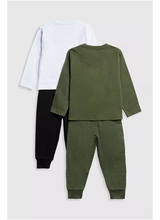 mothercare Waffle Pyjamas - 2 Pack  - Image 1
