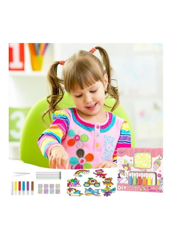 MUMS PLANET 16 pcs Craft Kit for Kids Window Paint Art Set Make Your Own Fun Sun Catchers - 6 Colors 8 Suction Cups 2 Beaded String for Bracelets - DIY Window Arts Crafts Kit  - Image 5