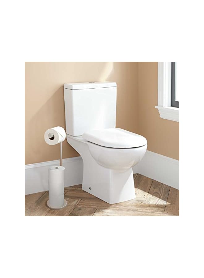 S-TOP Free Standing Extra Toilet Paper Holder Stand for 3-4 Rolls, Toilet Roll Holder with Heavy Base for Bathroom (Silver) - Image 3