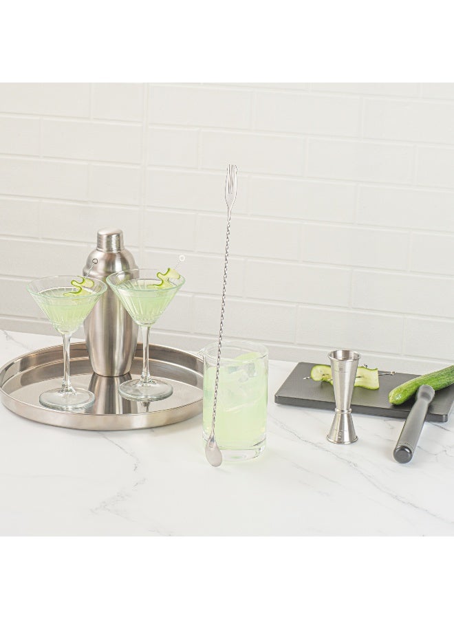 Restaurantware Bar Lux 16 Inch Bar Spoon, 1 Fork Tip Cocktail Stirrer Spoon - Long, Commercial, Stainless Steel Cocktail Mixing Spoon, For Stirring And Mixing For Professionals - Image 4