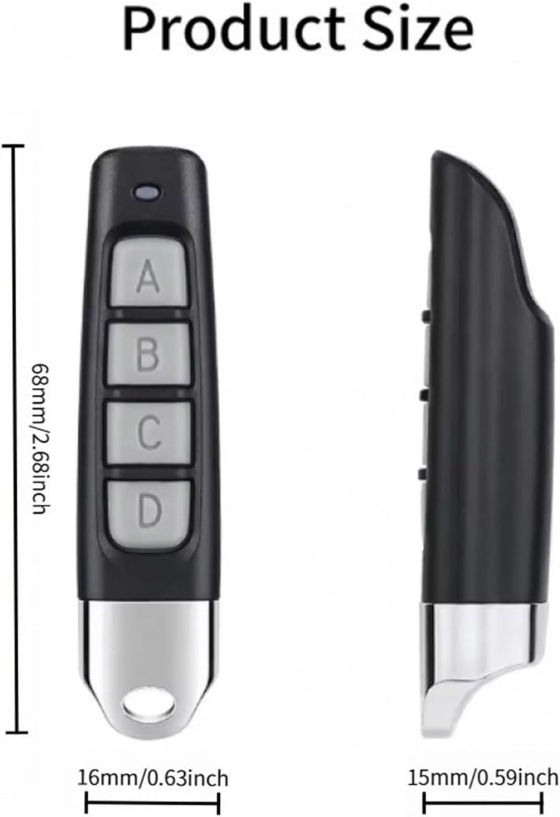 Garage Door Remote, 4-1Pc Remote Control 433Mhz Wireless Copy Controller for Car Key Garage Door Opener Clone Cloning Code Duplicator(Gray) - Image 2