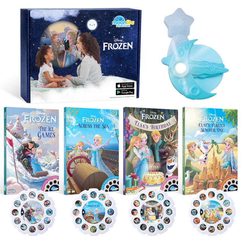 Moonlite Storytime Starter Pack with Smartphone Projector Picture Disc and Four Stories Ideal for Bedtime Storytime Family Travel and Thoughtful Disney Frozen - Image 2