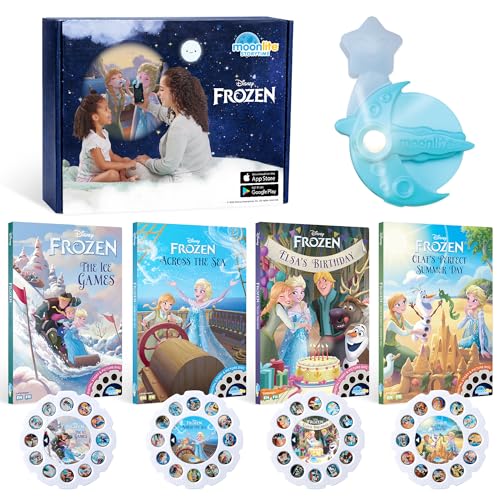 Moonlite Storytime Starter Pack with Smartphone Projector Picture Disc and Four Stories Ideal for Bedtime Storytime Family Travel and Thoughtful Disney Frozen - Image 1