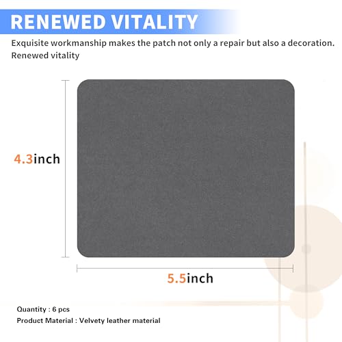 Azobur Sofa Fabric Repair Patch, 6 Piece Microfiber Patches, Self Adhesive Fabric Sofa Patch Repair Fabric, Luxurious Look, Quick Fix Sofa.(Gray) - Image 2