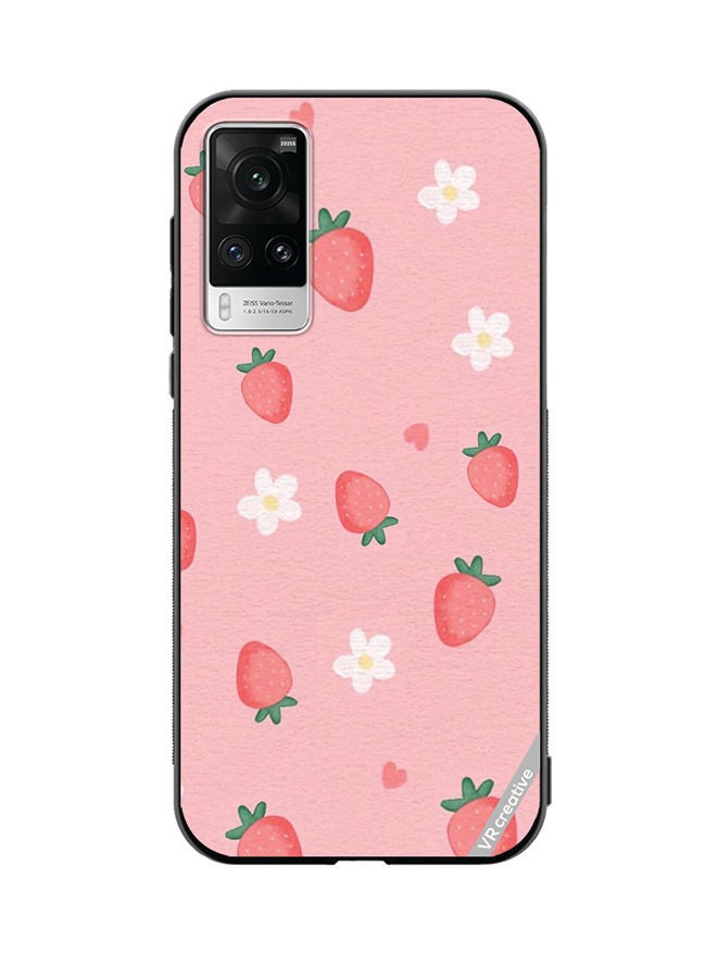 VR CREATIVE Protective Case Cover For Vivo X60 Pro Strawberry Design Multicolour - Image 1