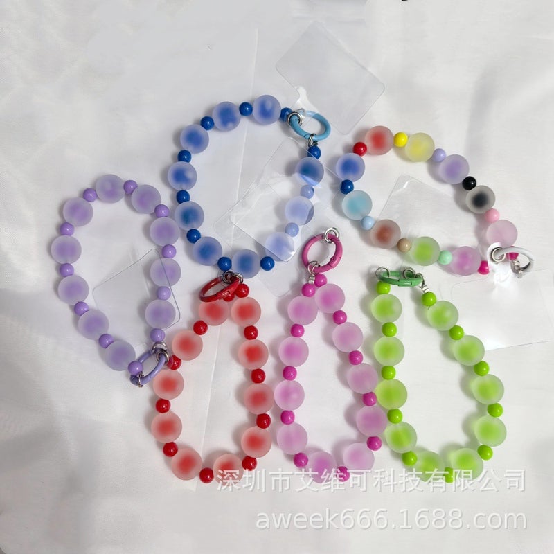 Colorful Dopamine Matte Skin-Feel Phone Lanyard Phone Case Wrist Chain Keychain Bag Accessory Anti-Loss Charm - Image 3