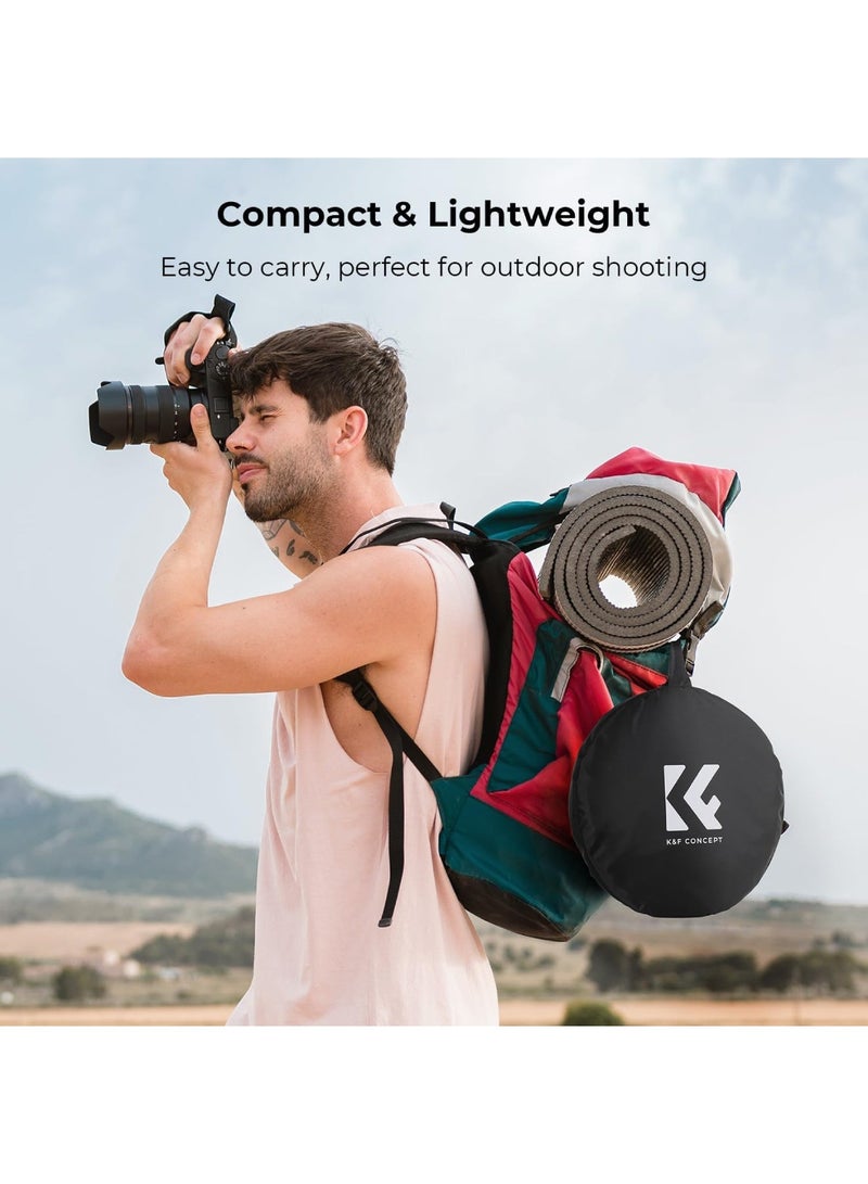 saykfoe [5 in 1] 42 Inch Collapsible Light Reflector Diffuser with Storage Bag -Translucent, Silver, Gold, White, Black Multi‑Disc Photography Light Reflector for Studio & Outdoor Shooting (80cm) - Image 4