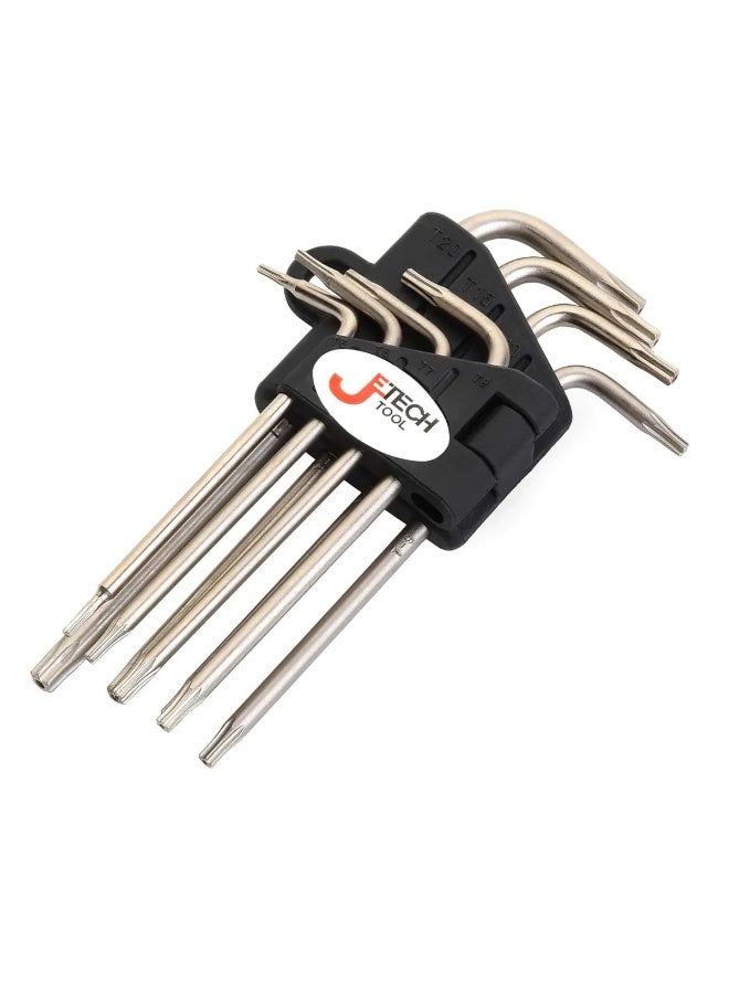 jetechtool مجموعة مفاتيح نجمة جتيك 8 قطع، مجموعة مفاتيح بت أمان بطول صغير، مفاتيح نجمة-توركس مقاومة للتلاعب (مع ثقب)، فولاذ S2، مطلي بالنيكل، تشمل الأحجام T5، TT6، TT7، TT8، TT9، TT10، TT15، TT20 - SWS-8 - Image 3