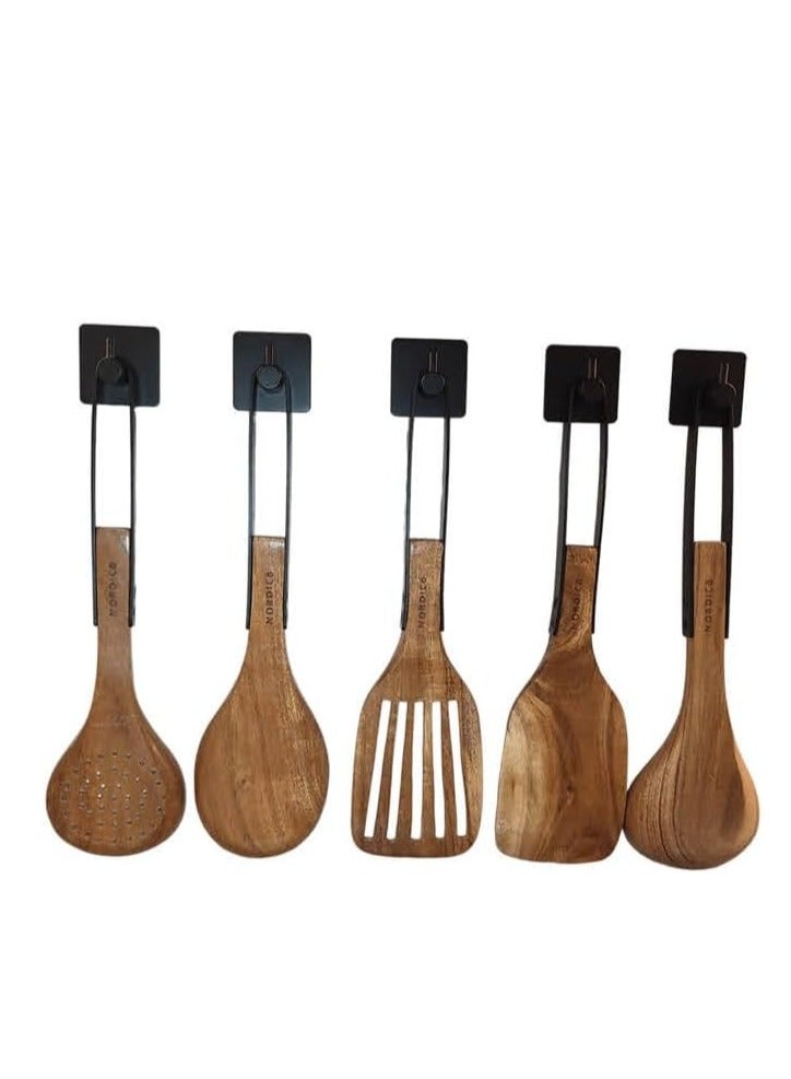 Nordico Slotted Spoon Kitchen Utensils | Acacia Wood: Natural Elegance, Durable, Eco-Friendly, Handcrafted, Food Safe, Comfortable Grip, Heat Resistant, Versatile