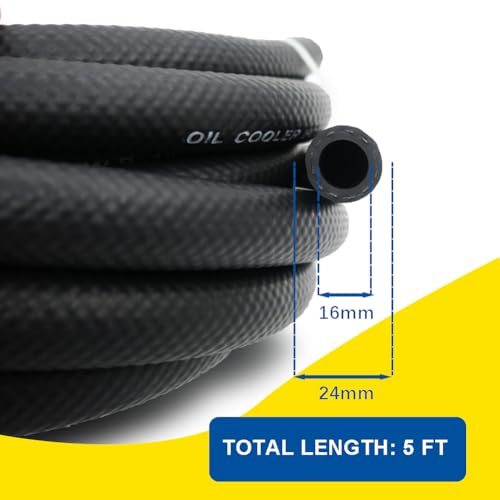 Byredio 58 Transmission Oil Cooler Hose J1532 Power Steering Hose 5 FT Ideal for Fuel Hydraulic and Power Steering 300PSI High Pressure - Image 3
