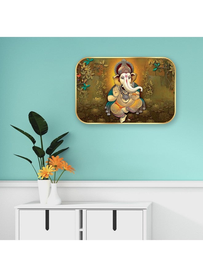 Indianara Lord Ganesha Painting With Frame 18 Inches X 12 Inches - Image 2