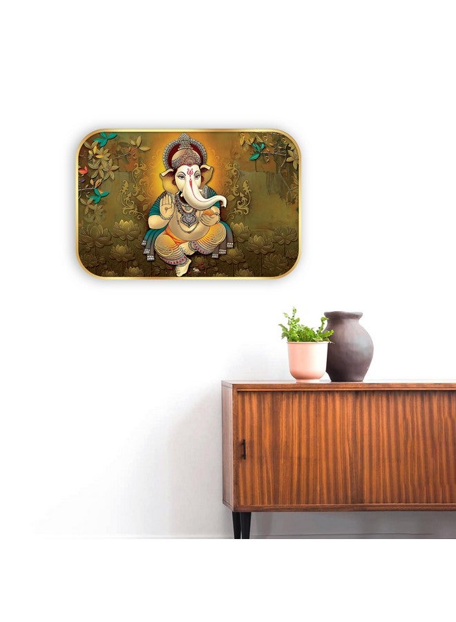 Indianara Lord Ganesha Painting With Frame 18 Inches X 12 Inches - Image 3