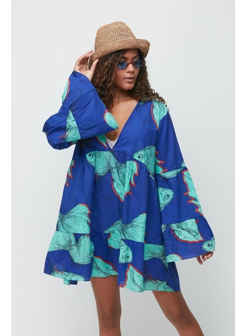 C&city Pareo Beach Dress 22329 Navy blue/green - Image 3
