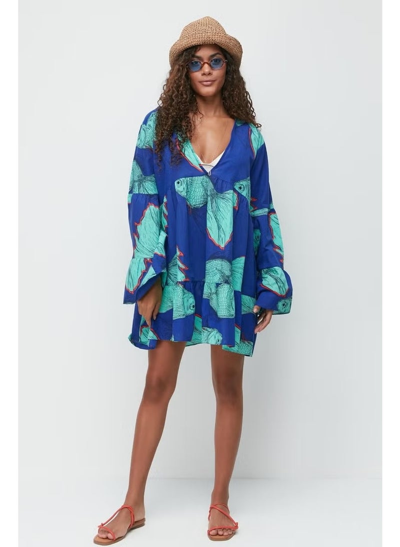 C&city Pareo Beach Dress 22329 Navy blue/green - Image 2