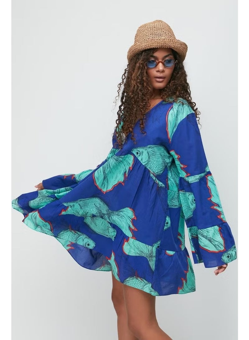 C&city Pareo Beach Dress 22329 Navy blue/green - Image 4