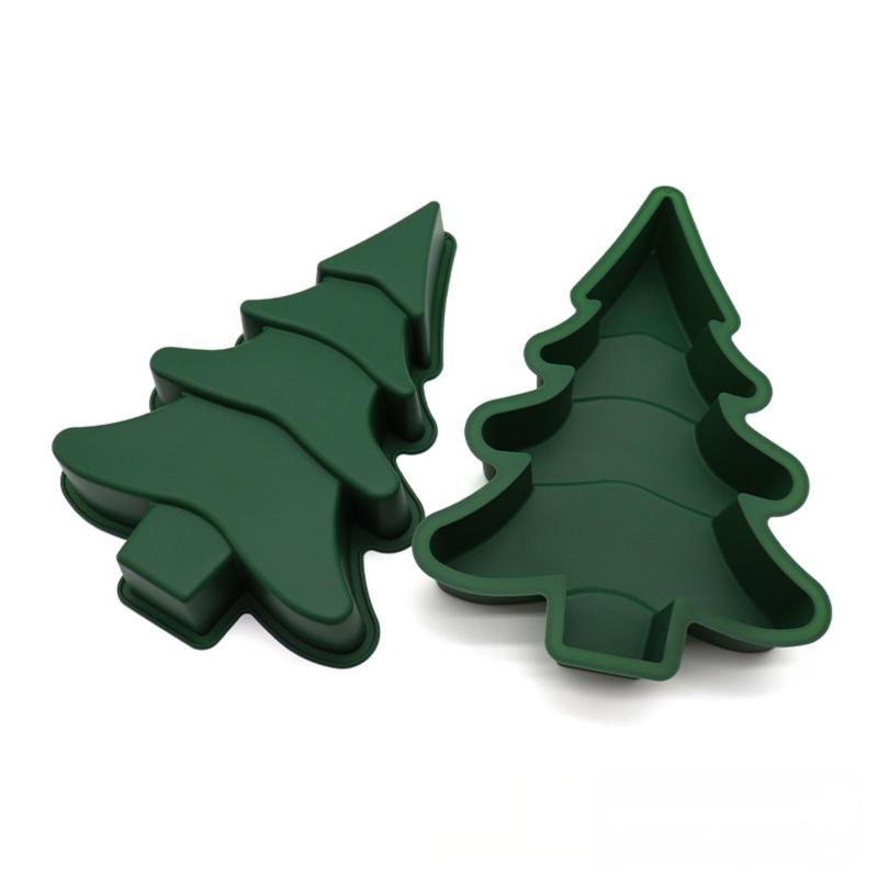 Christmas Tree Silicone Cake Mold: 30cm Green - Heat Resistant Sturdy & Easy To Clean Baking Mold for Home Cake Shops Bakeries Party DIY - Image 2
