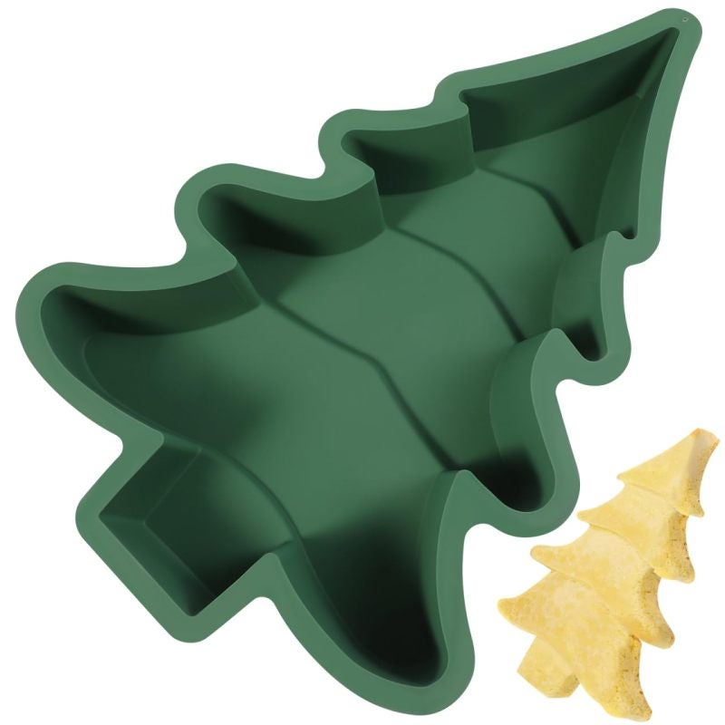 Christmas Tree Silicone Cake Mold: 30cm Green - Heat Resistant Sturdy & Easy To Clean Baking Mold for Home Cake Shops Bakeries Party DIY - Image 1