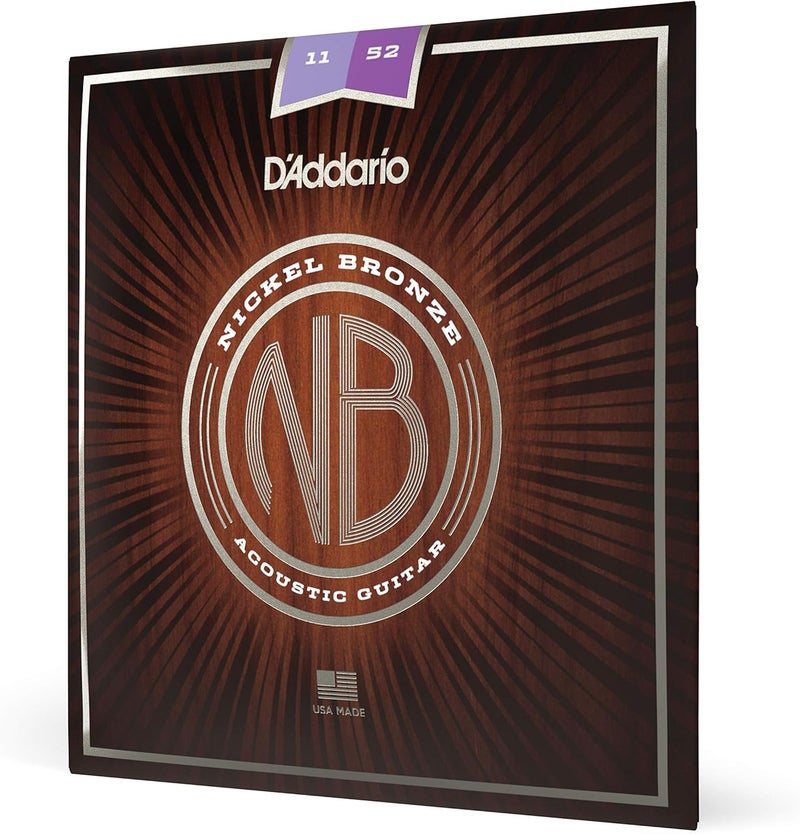D'Addario Nickel Bronze Acoustic Guitar Strings 11-52 - Image 1