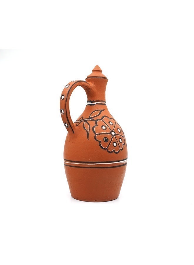 ARK Dhaaro Vibes Clay Jug | Earthen Elegance Clay Water Jug | Pottery Jar for Drinking Water | Natural Cooling & pH-Balancing | Eco-Friendly & Chemical-Free | Village Design | 1500 ml - Image 2