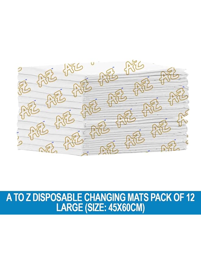 A TO Z Disposable Changing Pads/Mat (45 X 60Cm (12 Count) Extra Large Underpads Waterproof For Incontinence Heavy Absorb Chucks Pads For Kids Babies Pack Of 12 White - Image 2