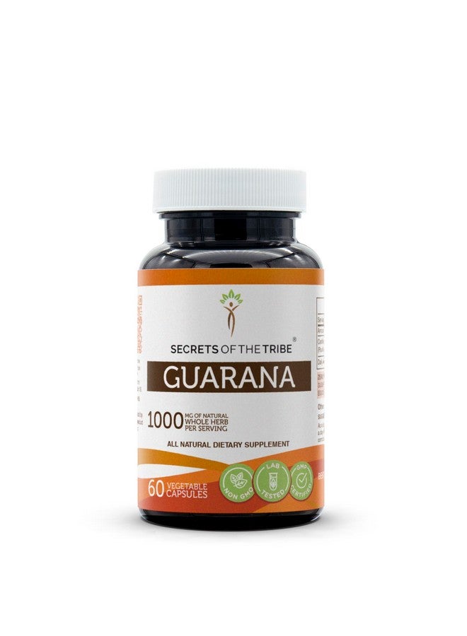 Secrets of the Tribe Guarana 60 Capsules, 1000 mg, Guarana (Paullinia cupana) Dried Seed (60 Capsules) - Image 1