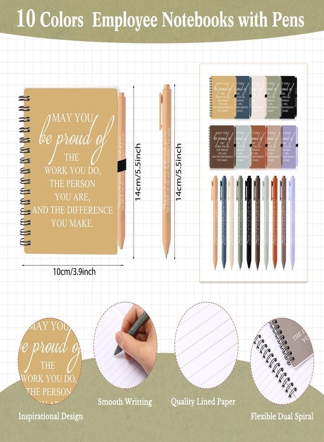 Honoson 50 Sets/100 Pcs Employee Group Gifts May You Be Proud The Work Notebook with Ballpoint Pen Inspirational Journals Office Thank You Gifts for Team Staff Coworker Secretary (Chic Color) - Image 2