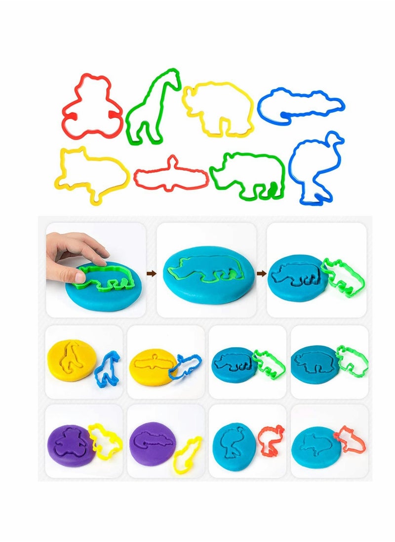 Excefore - Multi-Color Clay Dough Tools, Play Dough Tools Set for Kids Letter Molds, Numeral Molds Various Plastic Animal Molds for Creative Dough Cutting (Letters Numbers and Basic Shapes 63 Pieces) - Image 1