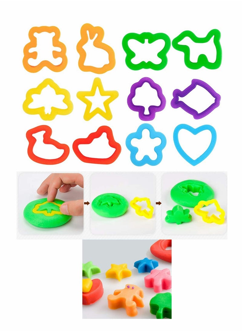 Excefore - Multi-Color Clay Dough Tools, Play Dough Tools Set for Kids Letter Molds, Numeral Molds Various Plastic Animal Molds for Creative Dough Cutting (Letters Numbers and Basic Shapes 63 Pieces) - Image 1