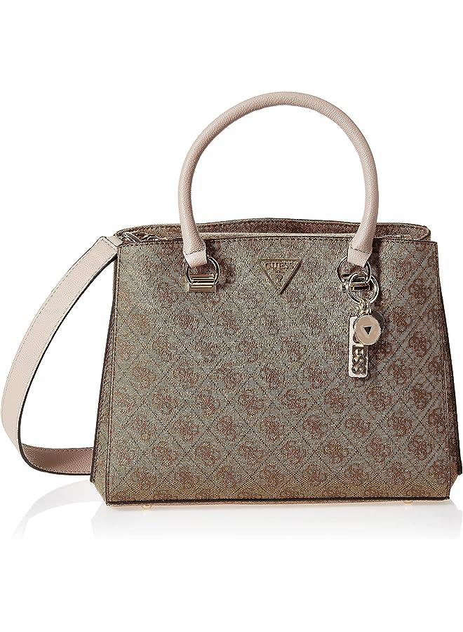 vesus Womens Handwoven Straw Shoulder Bag Large Summer Beach Handles Handbag Tote with Zipper - Image 1